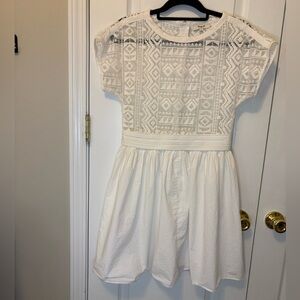 Madewell 1937 White Lace Dress XS 0 Fit Flare A Line Mini Boho Bridal